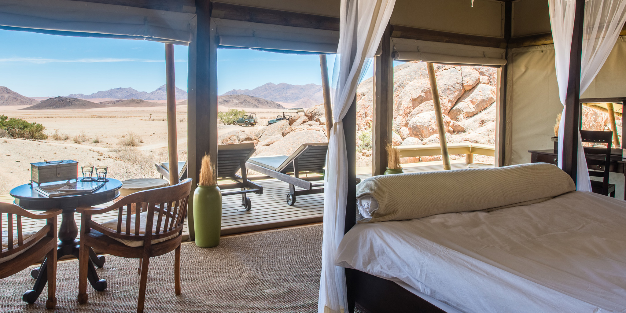 Bedroom Into Patio, Wolwedans Boulders Camp, Sossusvlei, Namibia