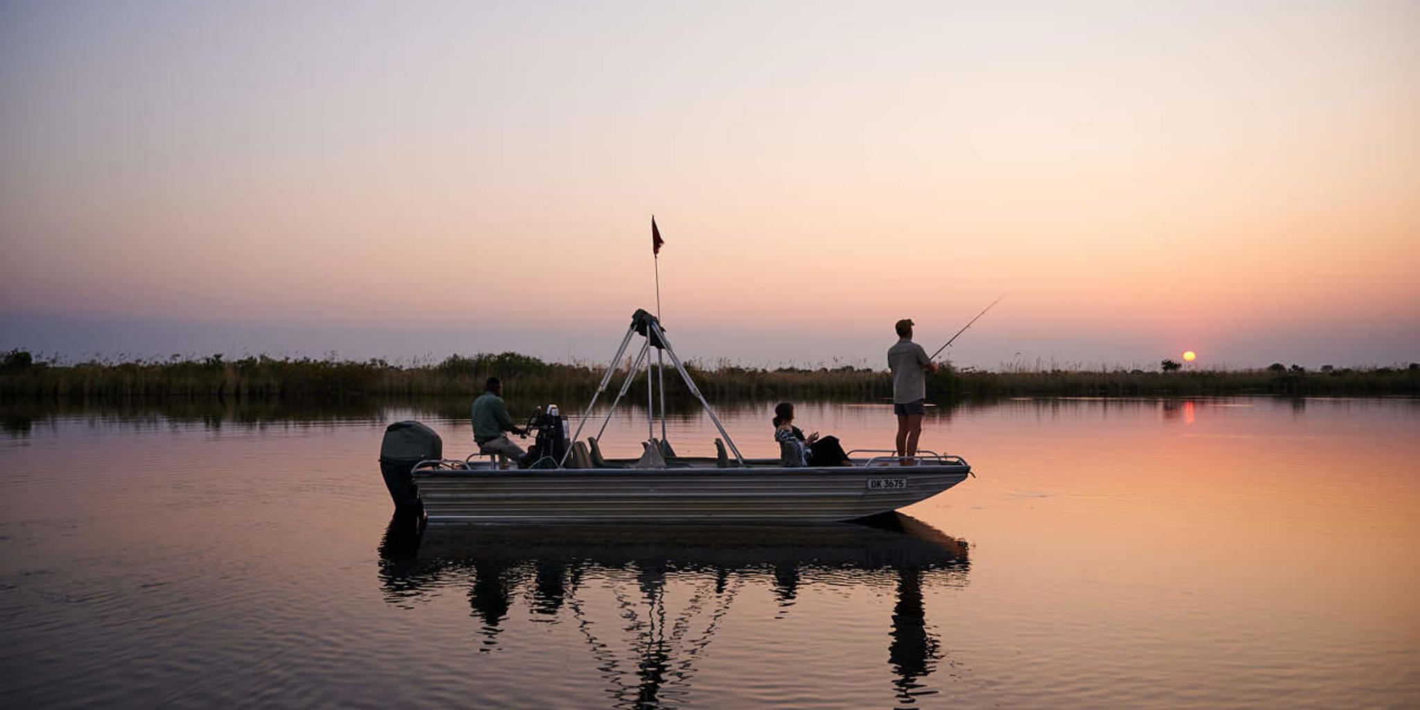 Boat, Xugana Island Lodge, Okavango Delta, Botswana