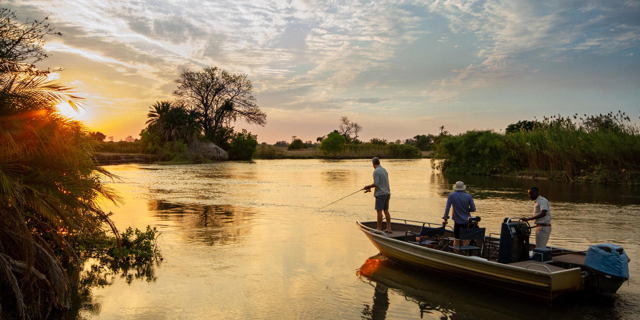 Fishing, Nxamaseri Island Lodge, Okavango Delta, Botswana