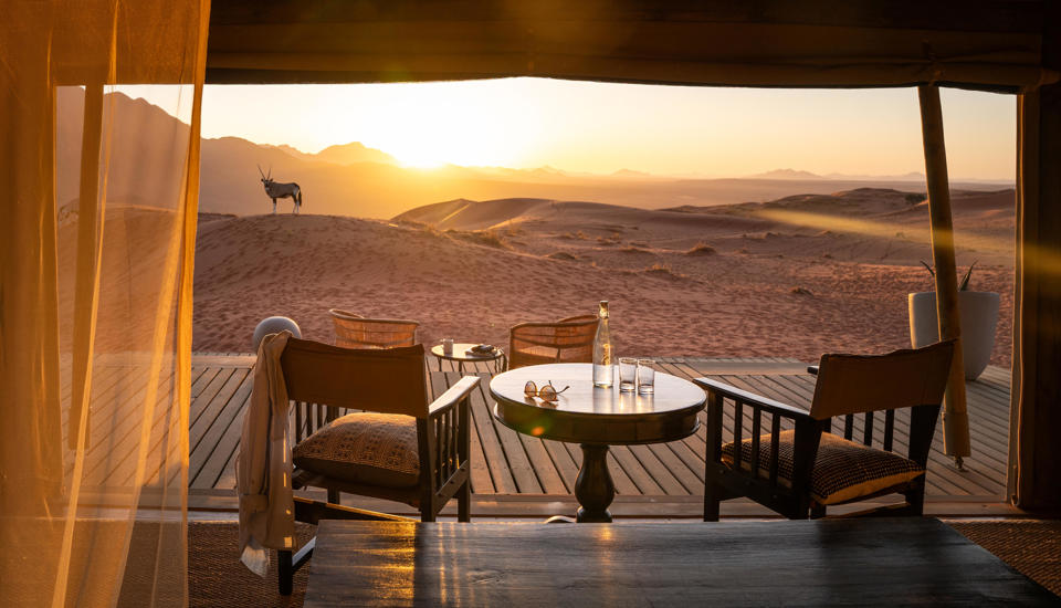 Patio, Wolwedans Desert Lodge, Sossusvlei, Namibia