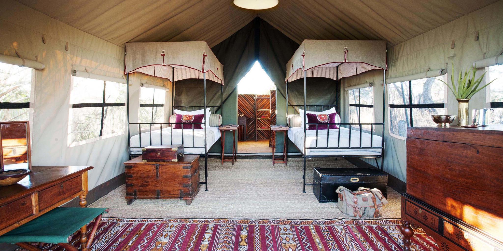 Twin Tent, Camp Kalahari, Makgadikgadi Pans, Botswana