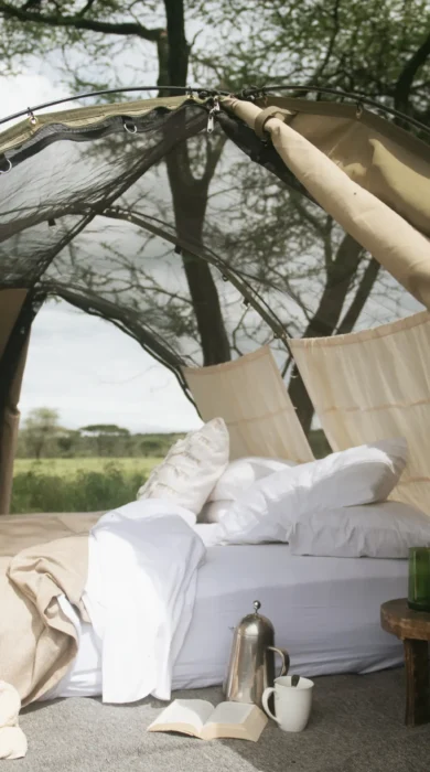 tent bed, wayo fly camping, the serengeti, tanzania