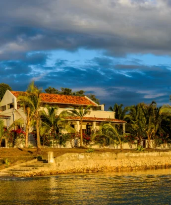 Lodge front view from sea