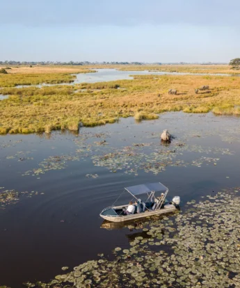 Boating, Zarafa Camp, Okavango Delta, Botswana