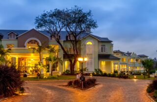 Hotel exterior at dusk, Nairobi, Kenya, Yellow Zebra Safaris