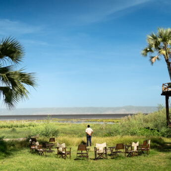 view of lake eyasi from the firepit, kisima ngeda, tanzania - Yellow Zebra Safaris