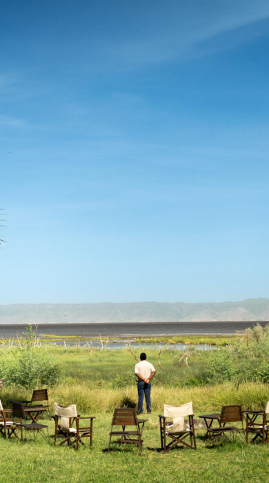 view of lake eyasi from the firepit, kisima ngeda, tanzania - Yellow Zebra Safaris
