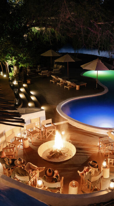 Firepit at Chongwe House, Lower Zambezi National Park, Zambia, Yellow Zebra Safaris.