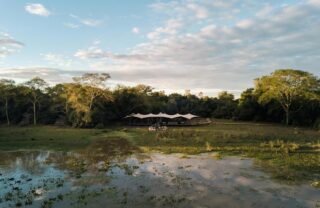 Aerial Chicari Pan, Chicari Camp, Gorongosa, Mozambique, Yellow Zebra Safaris
