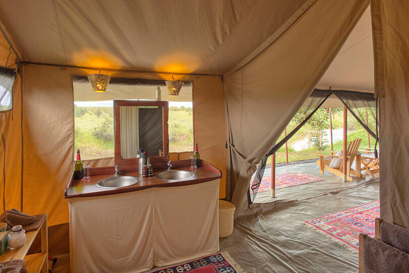 double vanity in tent, ol pejeta bush camp, kenya - Yellow Zebra Safaris