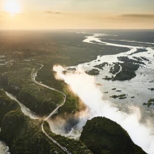 aerial view, victoria falls river lodge, zambia - Yellow Zebra Safaris