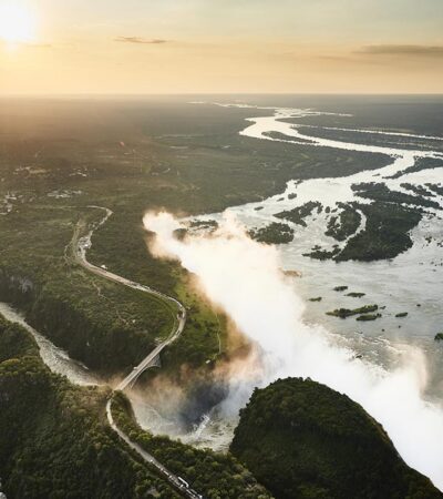 aerial view, victoria falls river lodge, zambia - Yellow Zebra Safaris