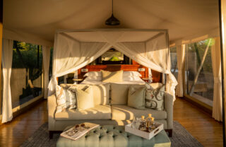 interior double bedroom, fothergill island, zimbabwe - Yellow Zebra Safaris