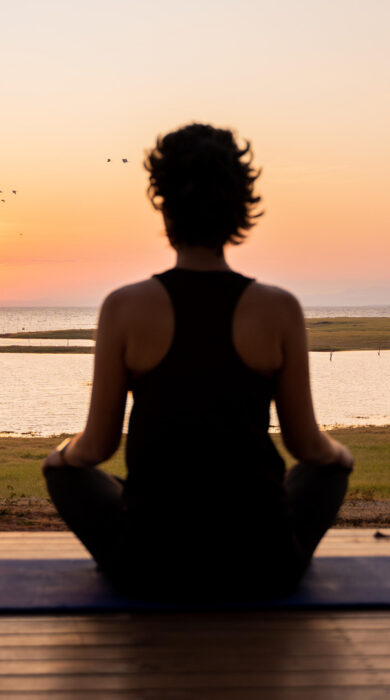 practising yoga, fothergill island, zimbabwe - Yellow Zebra Safaris