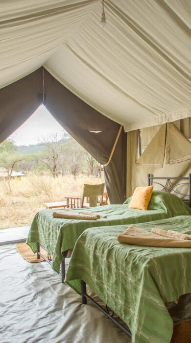 twin bed, serengeti kati kati, tanzania - Yellow Zebra Safaris