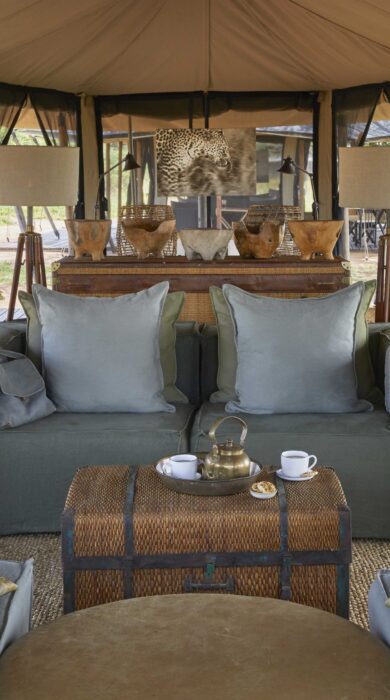 lounge view, mila tented camp, tanzania - Yellow Zebra Safaris