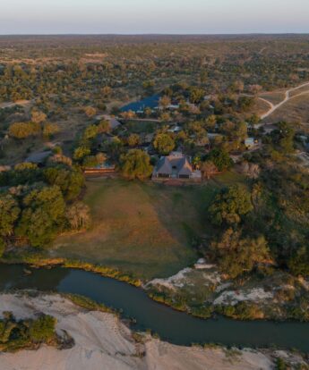 aerial view, inyanti game lodge, south africa