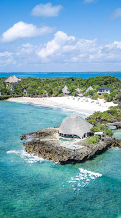 aerial view, chale island, kenya - Yellow Zebra Safaris