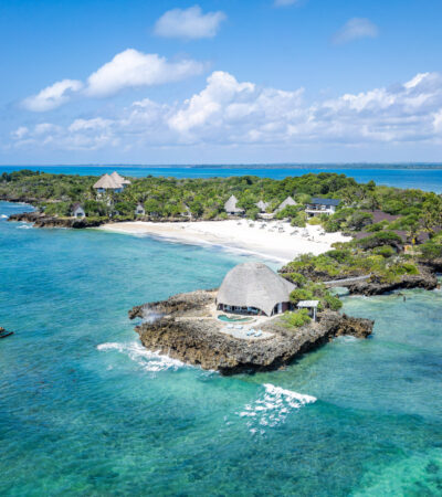aerial view, chale island, kenya - Yellow Zebra Safaris