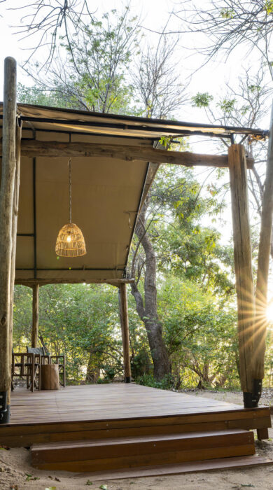 tent exterior at little mana sands, zimbabwe - Yellow Zebra Safaris