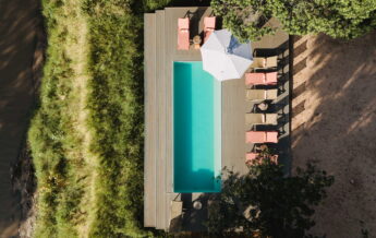 aerial pool view at emboo camp, maasai mara, kenya - Yellow Zebra Safaris