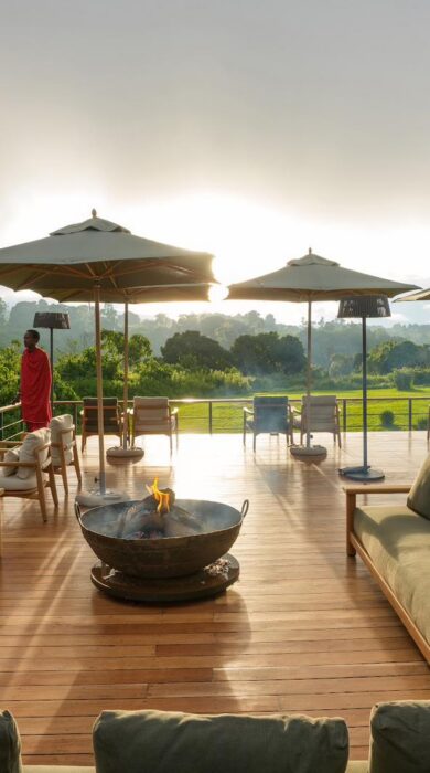 outdoor lounge at laba ngorongoro, tanzania - Yellow Zebra Safaris