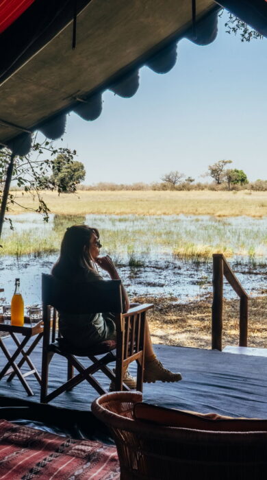 tent view at expedition camp, okavango delta, botswana - Yellow Zebra Safaris