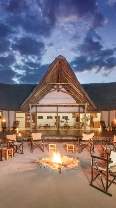 nxai pan camp fire botswana yellow zebra safaris