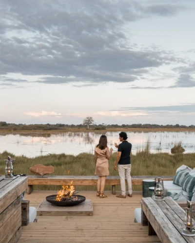 viewing platform, vumbura plains, okavango delta, botswana
