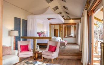 kwara camp botswana twin bedroom yellow zebra safaris