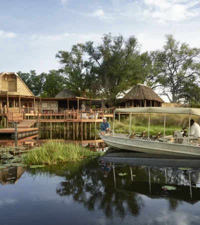 sanctuary baines camp exterior botswana yellow zebra safaris