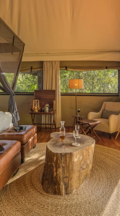 kanana bedroom tent view botswana yellow zebra safaris