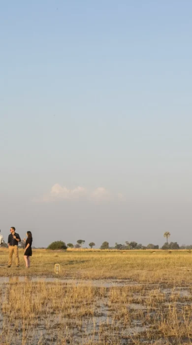 Helicopter sundowner Shinde Okavango Delta Botswana Yellow Zebra Safaris