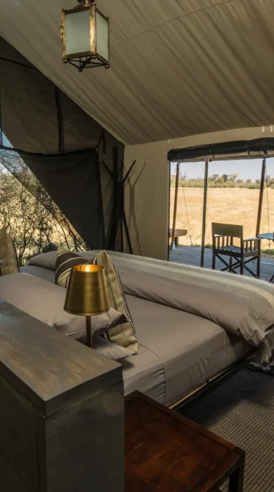 tented bedroom machaba camp botswana yellow zebra safaris