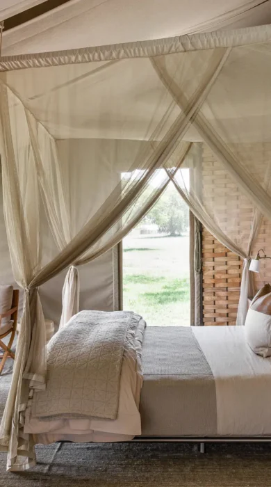 bedroom, singita sabora tented camp, tanzania