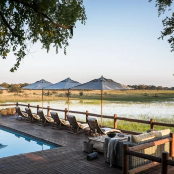 Pool Deck, Sanctuary Baines, Moremi Game Reserve, Botswana