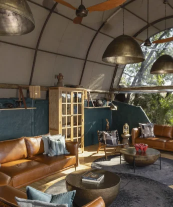 Lounge, Okuti Camp, Moremi Game Reserve, Botswana
