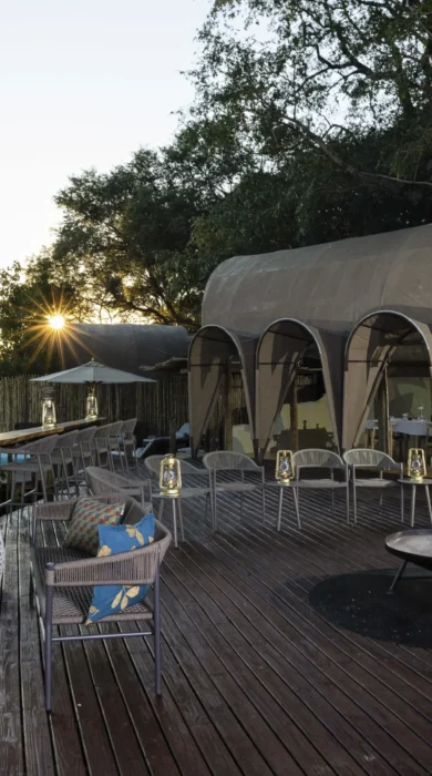 Dining, Okuti Camp, Moremi Game Reserve, Botswana