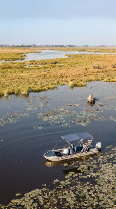 Boating, Zarafa Camp, Okavango Delta, Botswana