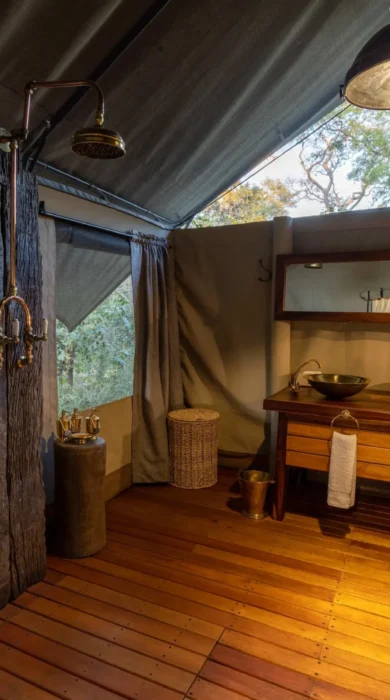 Bathroom, Selinda Explorers, Linyanti, Botswana