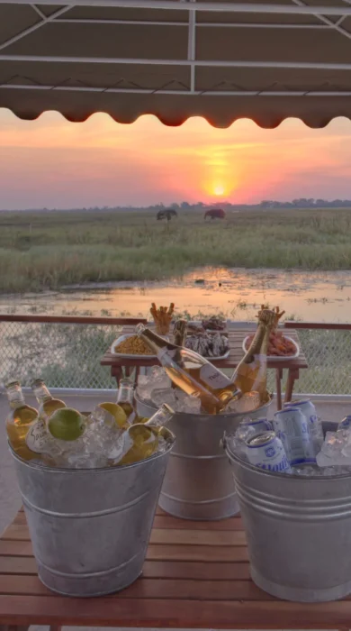 &Beyond Chobe Under Canvas boaating food