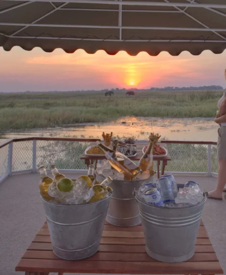 &Beyond Chobe Under Canvas boaating food