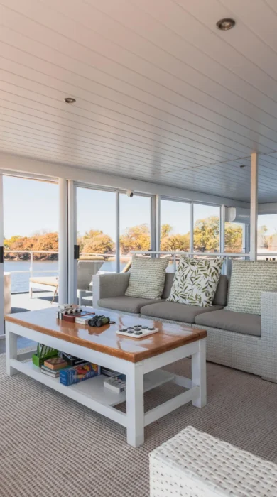 Lounge, Chobe Princess, Chobe NP, Botswana