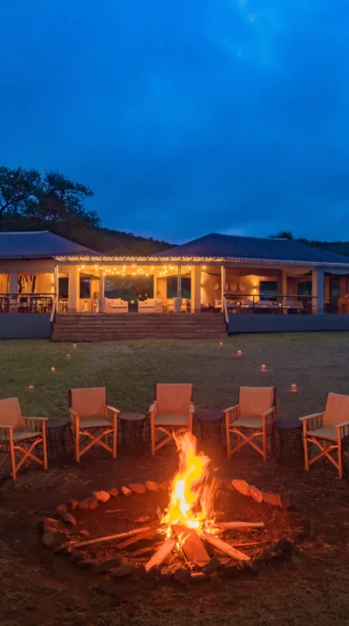 dunia camp fire night tanzania yellow zebra safaris