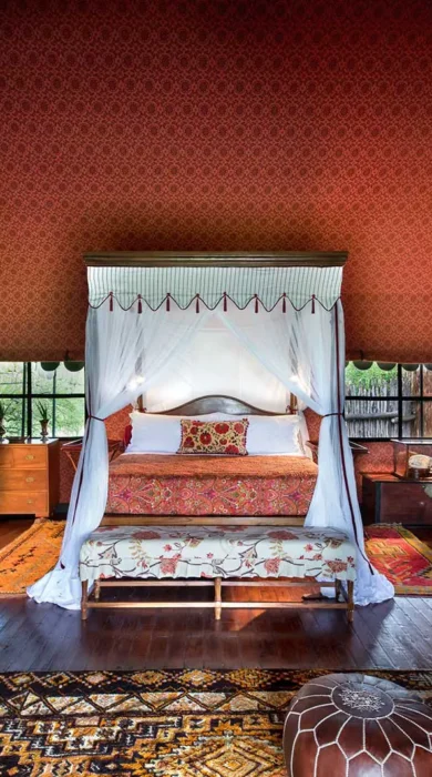Tented bedroom at Jacks Camp, Botswana