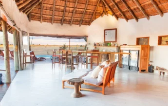 nxai pan lounge area botswana yellow zebra safaris