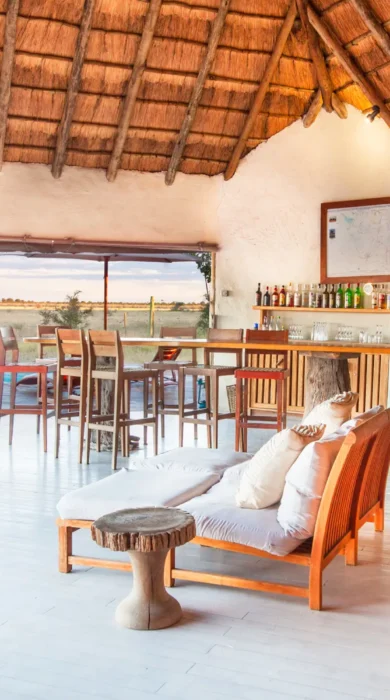 nxai pan lounge area botswana yellow zebra safaris