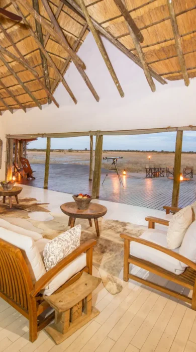 nxai pan lounge view botswana yellow zebra safaris