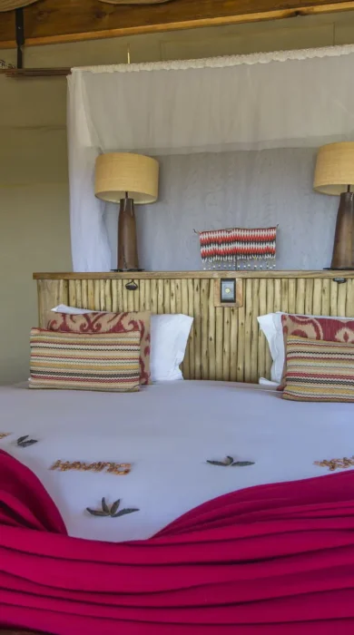 bedroom, wilderness kalahari plains, central kalahari, botswana