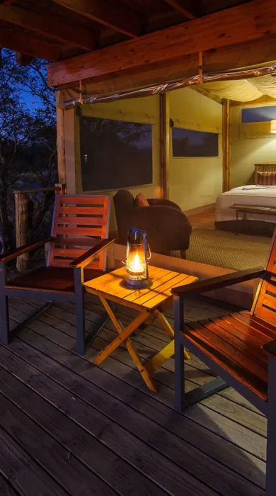 bedroom view, wilderness kalahari plains, central kalahari, botswana